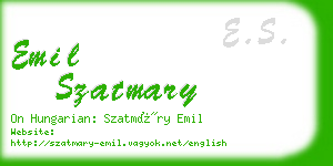 emil szatmary business card